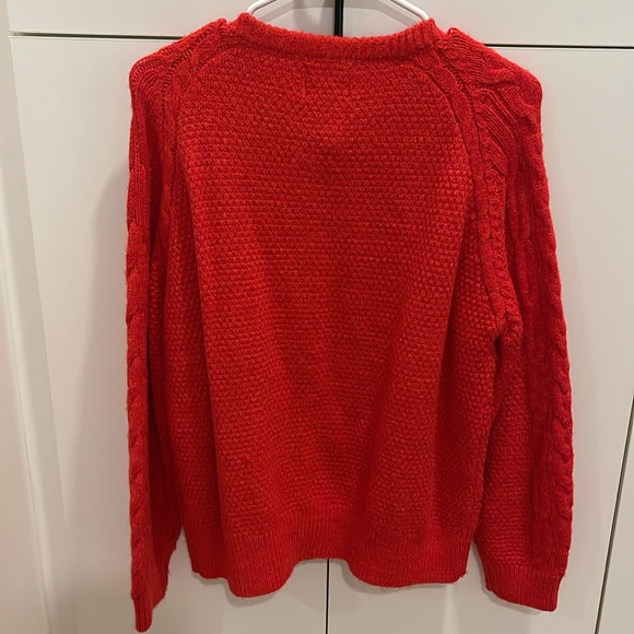 BDG Women's Vibrant Red Button-Up Cardigan - Picture 4 of 5